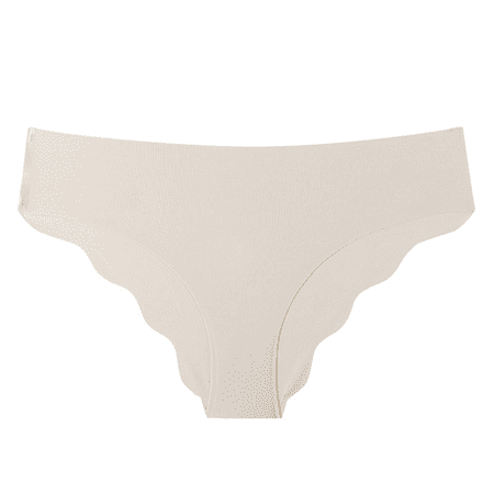 Fulorrnie Underwear for Women Breathable Cheeky Seamless Comfort Panty Sport Bikini Banded Waist Elastic Panties Beige M