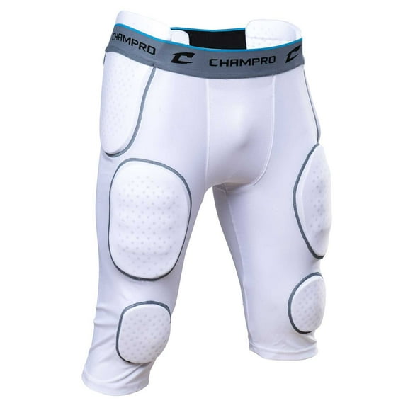Champro Formation 7-Pad Integrated Football Girdle White Grey Trim