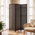 thumbnail image 2 of HOMCOM 3 Panel Room Divider with Handwoven Bamboo, Folding Privacy Screen, 2 of 10