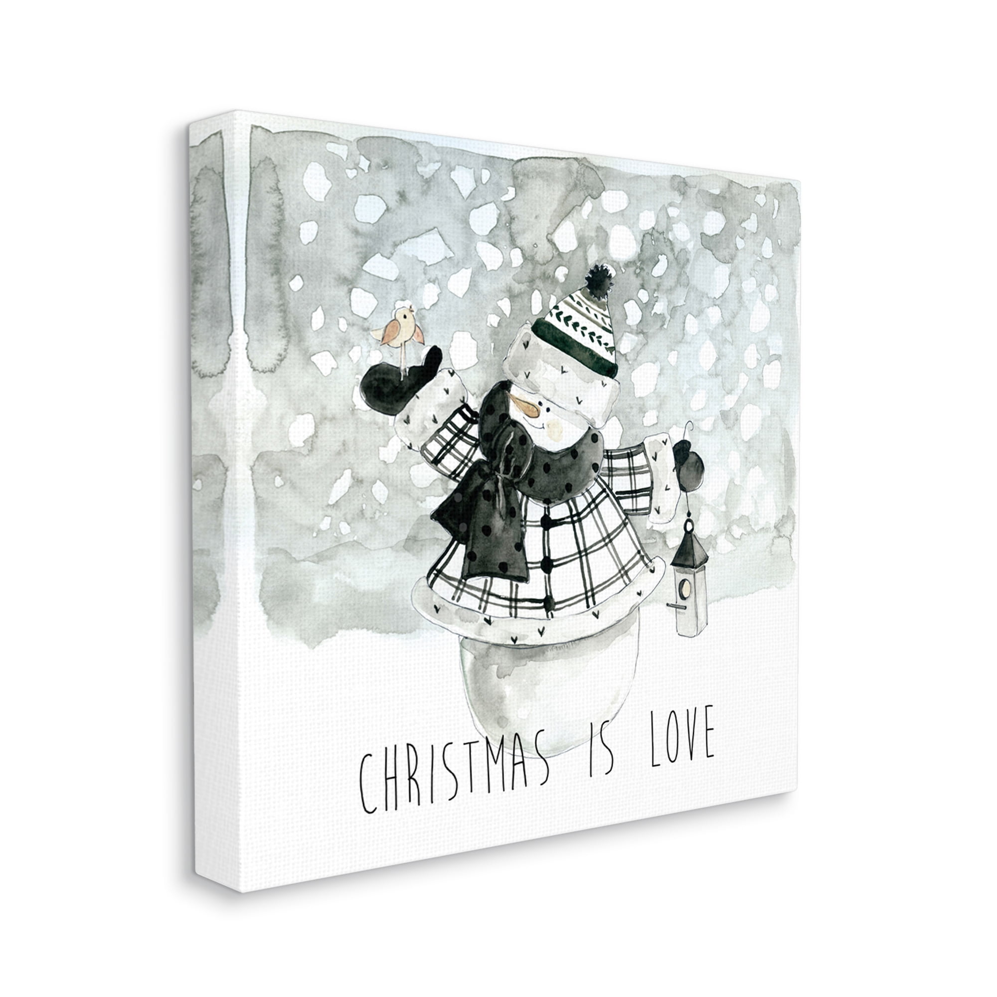 Stupell Industries Christmas Is Love Phrase Holiday Painting Gallery Wrapped Canvas Print Wall Art, 36 x 36