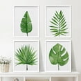 thumbnail image 2 of PixonSign Framed Wall Art Emerald Green Jungle Plants Print, Set of 4 Nature Wilderness Wall Decor Prints, Adhesive Canvas Poster, Modern Leaves Artwork for Bedroom, Office - 11"x14" White, 2 of 5