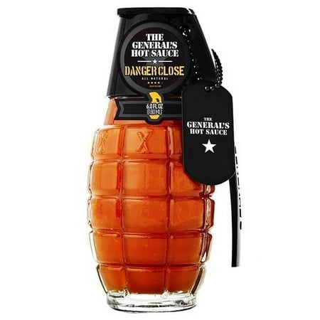 The General's Hot Sauce Danger Close - Cayenne and Habanero Peppers - 3.5/5 Heat Rating, 6 oz