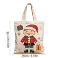thumbnail image 3 of Bolsa de Lona con Manzanas de Nochebuena para Regalos de Papá Noel | Bolsa Festiva de Regalo Navideña con Estampado de Papá Noel | Material de Lona Beige Reutilizable | Tamaño Ideal para Pequeños Reg, 3 of 6