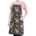 thumbnail image 5 of Pioneer Flower Floral Print Pattern Apron for Women and Men, Cotton Linen Waterproof with Pockets, Adjustable, 33x27 Inch for Kitchen, Gardening, BBQ, Salon, 5 of 6