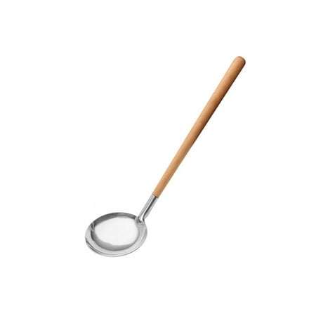 

Promotion!Household 304 Stainless Steel Wooden Handle Soup Spoon Hot Pot Drain Spoon