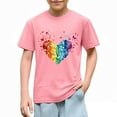 thumbnail image 3 of Bovxnpu Girls Short Sleeve T Shirts Kids Summer Tops Fashion Graphic Cotton Tshirt For Kids Casual Tees, 3 of 9