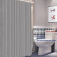 thumbnail image 5 of Modern Masculine Decor Shower Curtain,Black White Grey Stripes Fine Pin Diagonal Bathroom Decor Polyester Fiber Plastic Rings Quick-Drying Waterproof for Bathtubs/Bathroom, 72x72 inches, 5 of 6