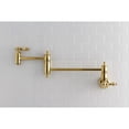 thumbnail image 2 of Kingston Brass KS3102AL Restoration Wall Mount Pot Filler Kitchen Faucet, Polished Brass, 2 of 5