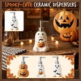 thumbnail image 2 of Ceramic Halloween Pumpkin Ghost Shape Squeeze Bottle, Holiday Kitchen Bathroom Decorative Dispenser Bottle 9.4*16.8cm, 2 of 6