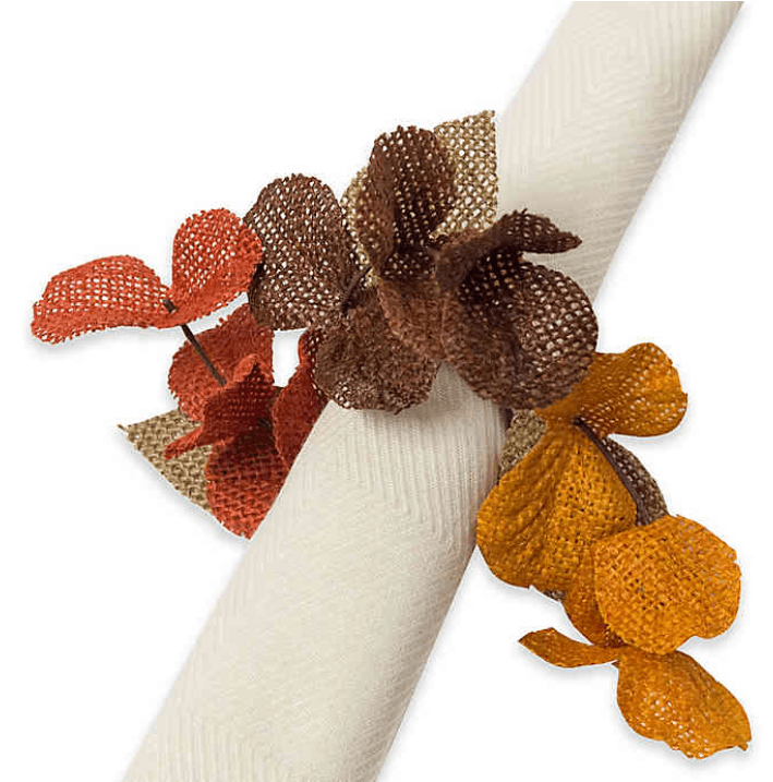 Excell Burlap Wreath Napkin Rings (Set of 4)
