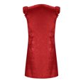 thumbnail image 4 of Ovzne Robes pour Femmes Robe d'Été Robe Courte à Manches Courtes Col en V Couleur Unie Robe d'Été Robe Courte en Liquidation, 4 of 6