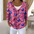 thumbnail image 2 of Women's Fashion Long Sleeve Christmas Snowman Snowflake Print Jacket Cardigan for Holiday Party and Casual Daily Wear,Hot Pink,XL, 2 of 6