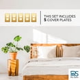 thumbnail image 2 of Rio Salto Metal Gold Outlet Cover or Light Switch Cover Wall Plate, Corrosion Resistant Single Duplex Receptacle Wallplate Covers 1 Gang Standard Size, Genuine Brushed Brass 4.50" x 2.76" 5-Pack, 2 of 14
