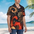 thumbnail image 3 of Disketp Fiery Floral Pattern Hawaiian Shirts for Men,Mens Casual Short Sleeve Button Down Shirts Beach Shirt,Large, 3 of 7