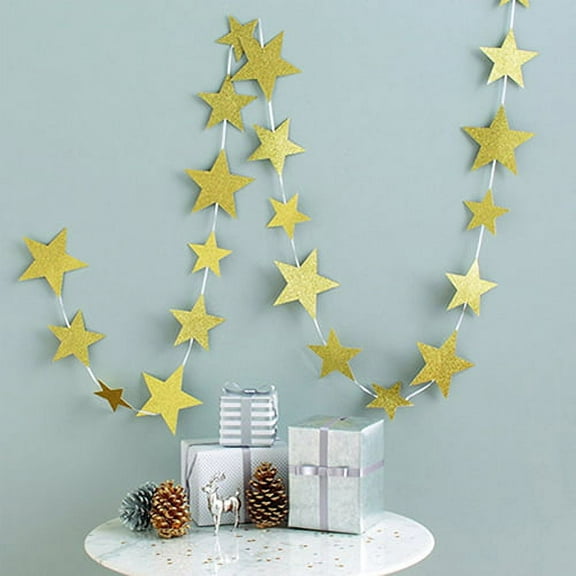 SPRING PARK 4m Paper Star Wedding Birthday Party Baby Kids Room Hanging Decorations Garland