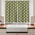 thumbnail image 2 of Abstract Kitchen Curtains, Retro Layout of Geometric Flower Silhouettes, Two Panels Drapes with Rod Pocket Room Decor, 55" X 45", Mustard Blush Dark Teal, by Ambesonne, 2 of 3