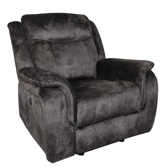 Pemberly Row Park City Polyester Fabric Power Glider Recliner in Slate