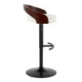 thumbnail image 3 of Grotto Adjustable Bar Stool, Black Bar Stools, Bar Chairs, Swivel Bar Stools, Bar Stools Set of 2, Bar Stools for Kitchen Counter (Cherry Wood, White), 3 of 10