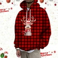 thumbnail image 2 of Long Sleeve Shirts for Men Men's Christmas Reindeer Fashion Casual Part 3D Print Long Sleeve Drawstring Hooded Sweater Tops Mens Pullover Hoodie Sweatshirt Hoodies Sweatshirt for Boys Blank Pink XXL, 2 of 6