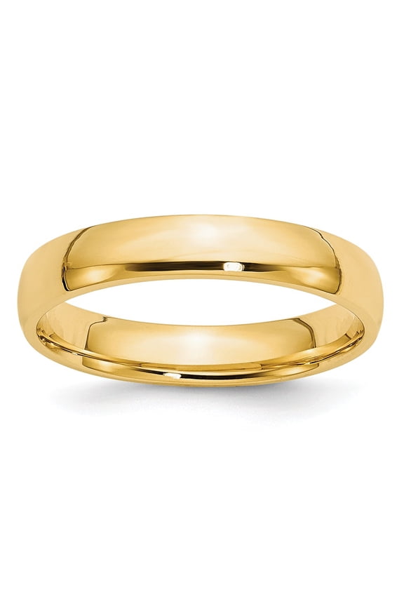 Real 14kt Yellow Gold 4mm LTW Comfort Fit Band Size 14; for Adults and Teens; for Women and Men