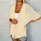 thumbnail image 2 of Top de ganchillo básico para mujer, cárdigan informal de ajuste holgado, traje de vacaciones de algodón informal FLhrweasw Para estrenar, 2 of 7