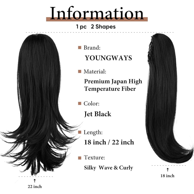 Clip in Ponytail Extension 18 Inch Pony Tails Hair  display picture 2