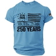 thumbnail image 4 of Men's 250th Anniversary USA Shirts American Flag Short Sleeves T-Shirt 4th of July Shirt 250 Years Birthday Patriotic Tops,Light Blue,XXXXL, 4 of 4