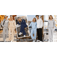 thumbnail image 5 of UVN Two Piece Sets for Women Fall Winter Fashion Tracksuit Outfits Lapel Long Sleeve Zip Up Tops and Pants Lounge Sets, 5 of 10
