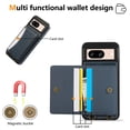 thumbnail image 3 of for Google Pixel 8 Pro Wallet Case with Card Slots, Hand Wrist Strap Rotate Ring Design, Finger Grip Ring PU Leather Magnetic Button Shockproof Purse Phone Cover for Google Pixel 8 Pro, Blue, 3 of 6