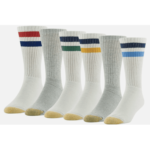Men's GOLDTOE 6-pack Athletic Cushioned Cotton Crew Socks