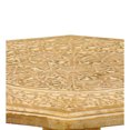thumbnail image 3 of Benzara Wooden 3 Legged Octagonal Table with Intricate Carving Details, Brown, 3 of 3