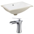 thumbnail image 1 of 18.25-in. W CUPC Rectangle Bathroom Undermount Sink Set In White - Chrome Hardware AI-22887, 1 of 8