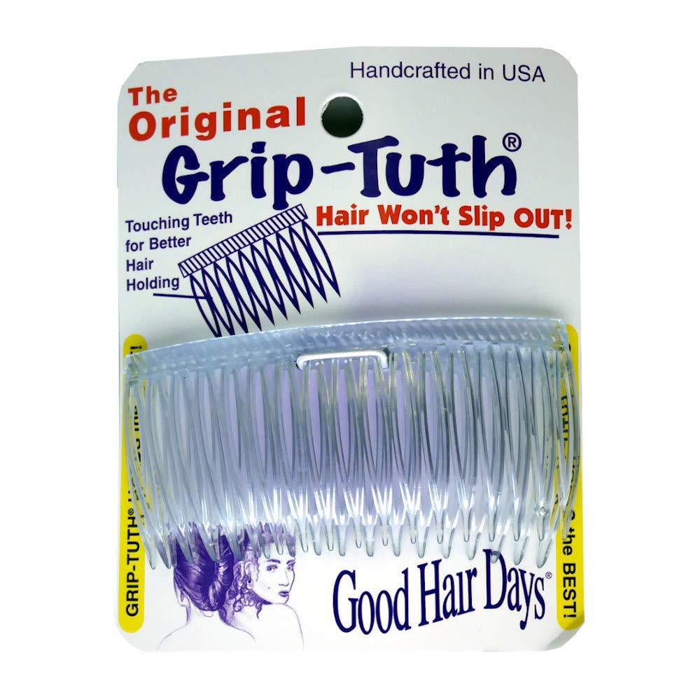 Hair Combs 1 3/4" Good Hair Days USA 40162 2 Sets of 2 Shorty Clear Grip Tuth 4 