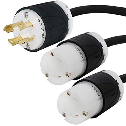 NEMA L14-30P à 2X L6-30R Cordon Séparateur en Y - 10 Pieds, 30A, 125/250V, 10/3 AWG - Iron Box IBX-2151-10