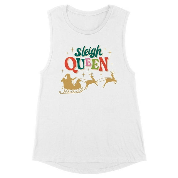 Sleigh Queen Women's Muscle Tank Large White