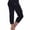 Black, variant on Avamo Women Bottoms Elastic Waisted Capri Yoga Pants Drawstring Capris Pant Slim Fit Trousers Holiday Black M