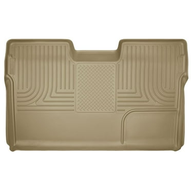 Husky Liners by RealTruck Weatherbeater Floor Mats Fits 2009-2014 Ford F150 SuperCrew Cab without Manual Shifter 2nd Row, 1-pc Tan-19333