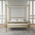 thumbnail image 3 of Pemberly Row Contemporary Four-Post Metal Canopy Bed in Full Gold, 3 of 9