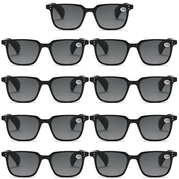 9 Pairs Mens Womens Unisex Reading Sunglasses Magnified Full Tinted Lens Sun Readers +0.75