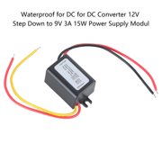 ROZYARD Waterproof for DC for DC Converter 12V Step Down to 9V 3A 15W Power Supply Modul