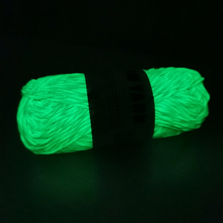 Glow in The Dark Fine Crochet Yarn Soft Solid Color Yarn Polyester Thread  for Knitting Crocheting and Crafts Medium Green