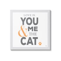 Stupell Industries Love Is You Me & The Cat Phrase Graphic Art Gallery Wrapped Canvas Print Wall Art, Design by K. Kaufman