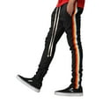 thumbnail image 3 of Ma Croix Mens Track Pants Thick Rainbow Striped Skinny Fit Stretch Elastic Slim Trouser, 3 of 6