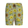 thumbnail image 3 of Picia Sage Green With Sunflowers Pajama Shorts for Men, Men's Pajama Bottoms, Sleepwear,Short Pajama Pants-XX-Large, 3 of 9