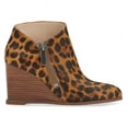 thumbnail image 3 of 1.State Kaleb Wedge Brown Multi Leopard Ankle Bootie Mid Wedge Designer Boots (Brown Multi, 6.5), 3 of 6