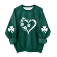 thumbnail image 2 of hengsof Kids St Patricks Day Fleece Pullover, Print Casual Long Sleeve Round Neck Sweatshirt for Holiday, Children Ages 1 to 13 Years, Cozy Top, 2 of 5