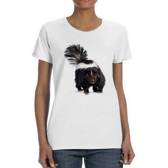 Realistic Skunk Art T-Shirt Women -Image by Shutterstock, Female XX-Large