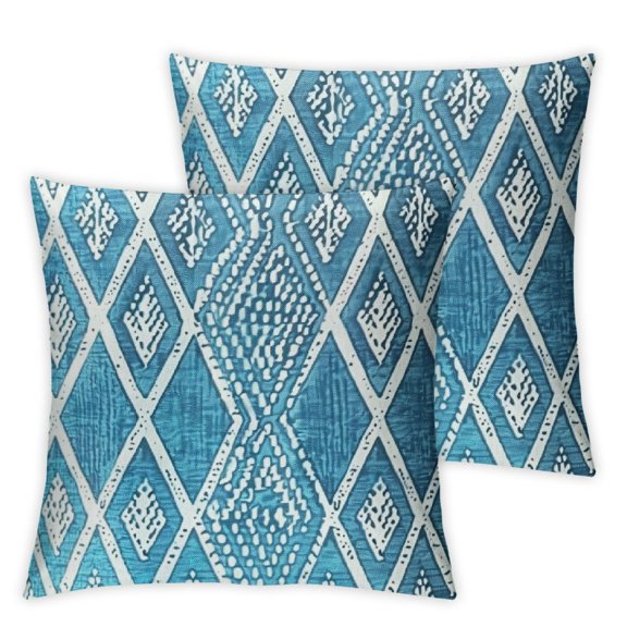 Acheng Set of 2 Throw Pillow Covers , Square Decorative Couch Pillows Covers for Sofa Living Room, Aqua Blue 12x12in