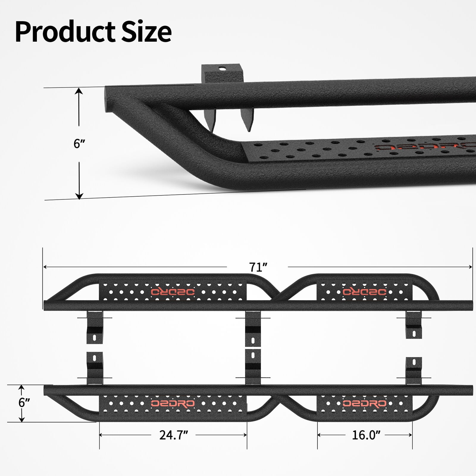 RVNI Running Boards for 2018-2023 2024 Jeep Wrangler JL & Unlimited 4 Door Nerf Bars Side Steps