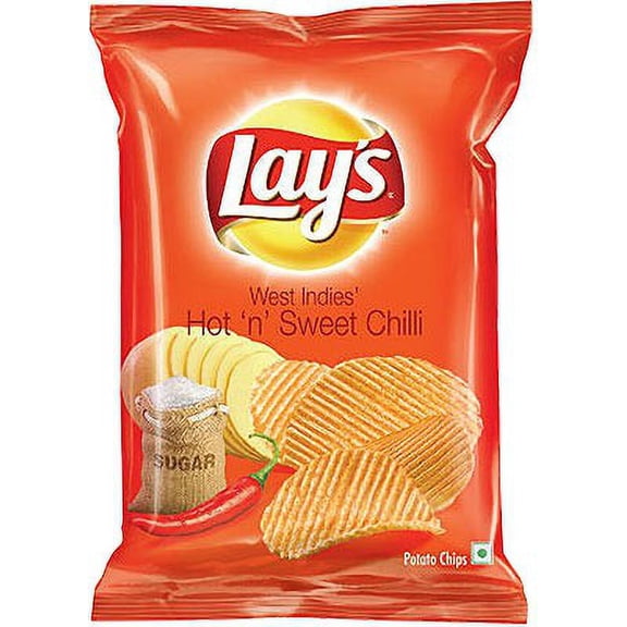 Lay's Hot 'n' Sweet Chilli Chips 40 gm pack Pack of 2